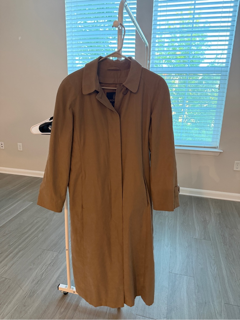 London Fog Tan Trench Coat with Classic Collar
